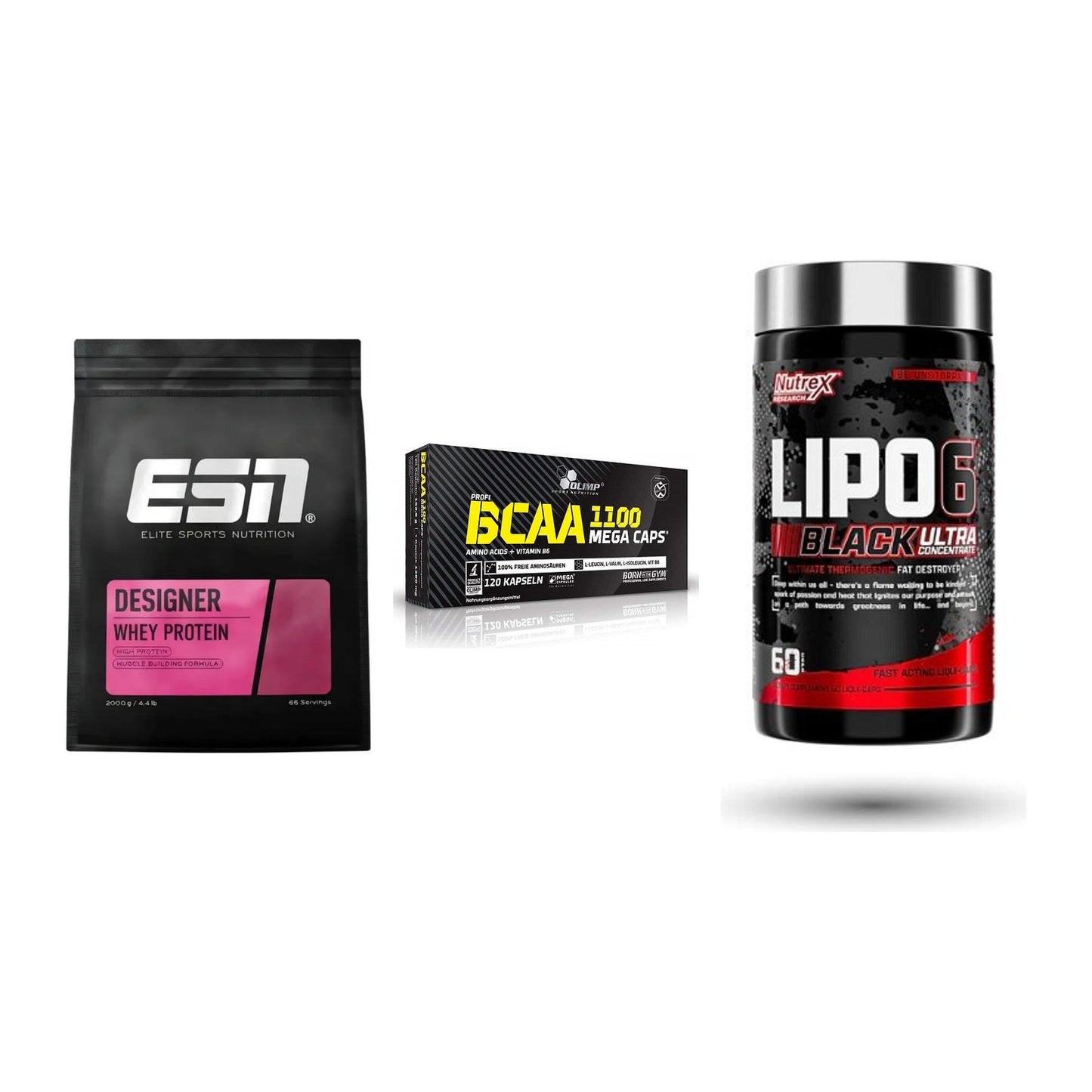 Definitionsphase-Set: ESN Designer + Olimp BCAA + Nutrex Lipo 6 – alle enthaltenen Artikel