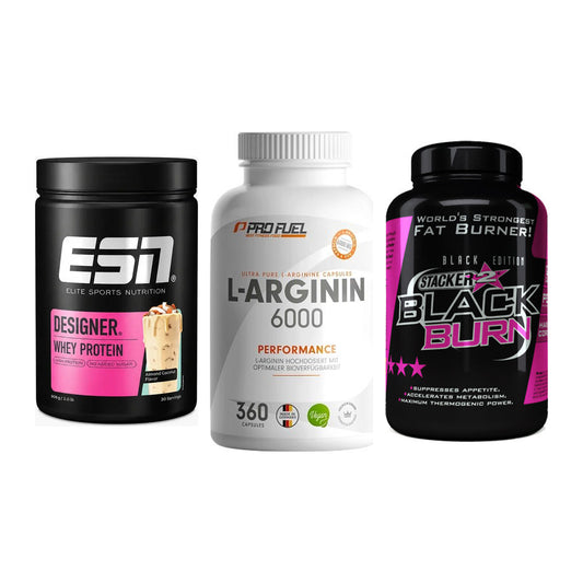 Definitionsphase-Set: ESN Designer + ProFuel L-Argi + Stacker2 Black – alle enthaltenen Artikel