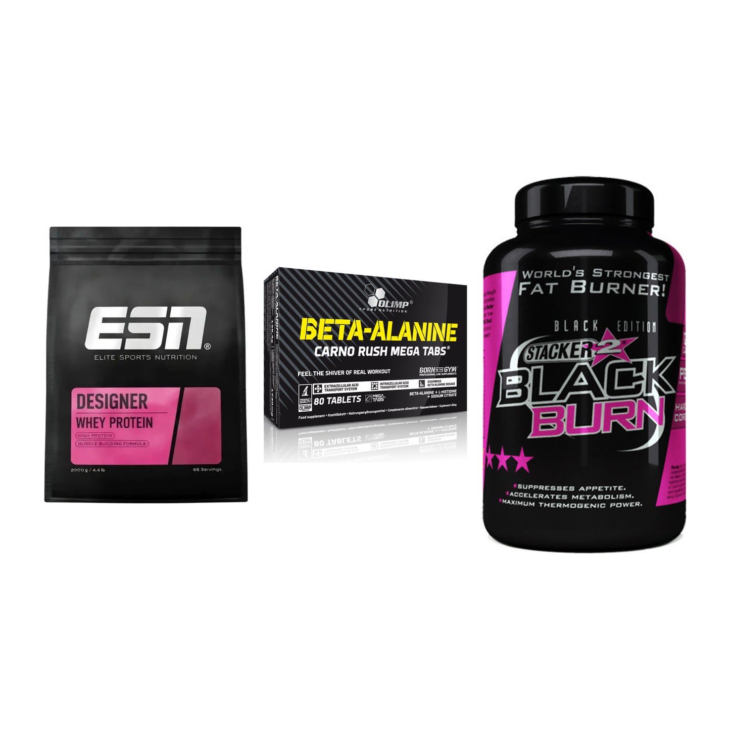 Definitionsphase-Set: ESN Designer + Olimp Beta-Ala + Stacker2 Black – alle enthaltenen Artikel