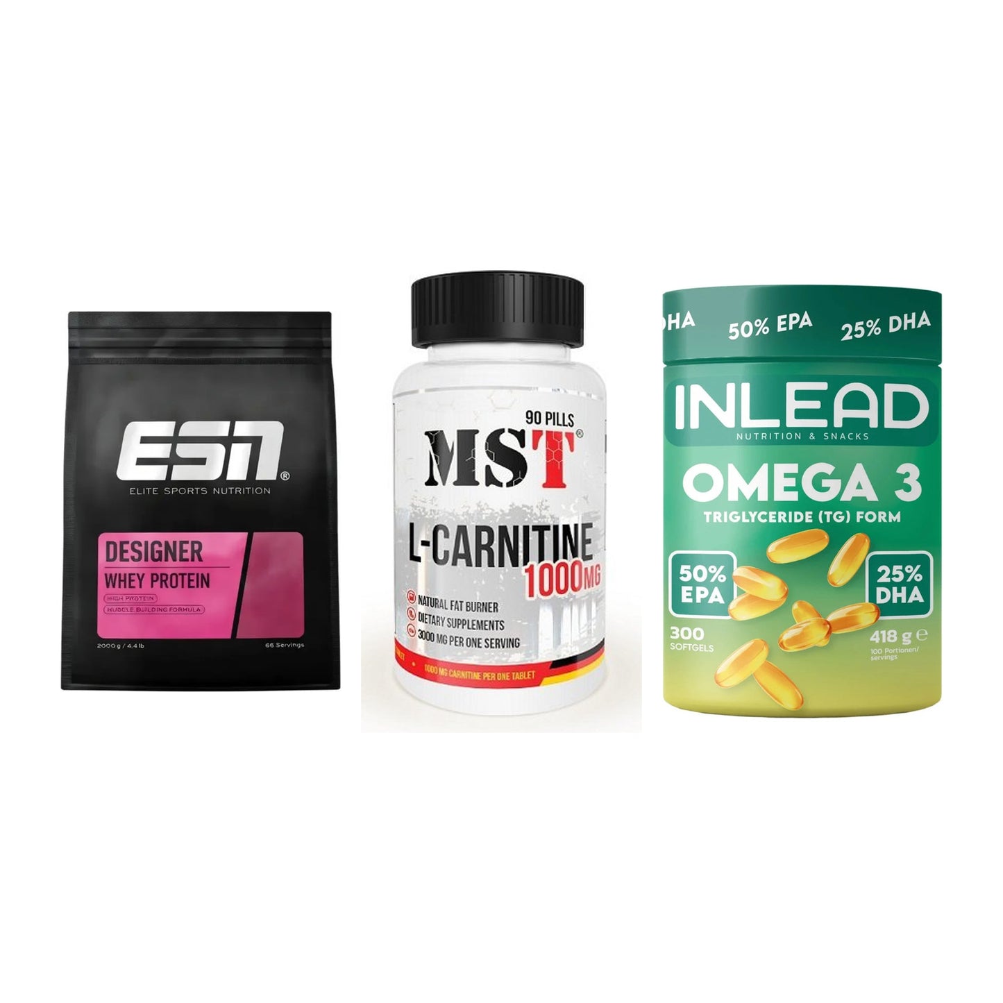 Definitionsphase-Set: ESN Designer + MST L-Carnitin + INLEAD Omega-3 – alle enthaltenen Artikel