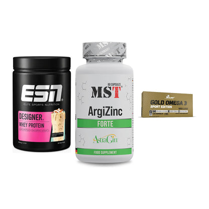 Definitionsphase-Set: ESN Designer + MST ArgiZinc + Olimp Omega 3 – alle enthaltenen Artikel