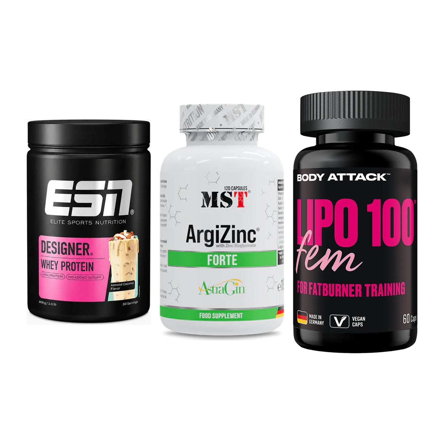 Definitionsphase-Set: ESN Designer + MST ArgiZinc + Body Attack – alle enthaltenen Artikel