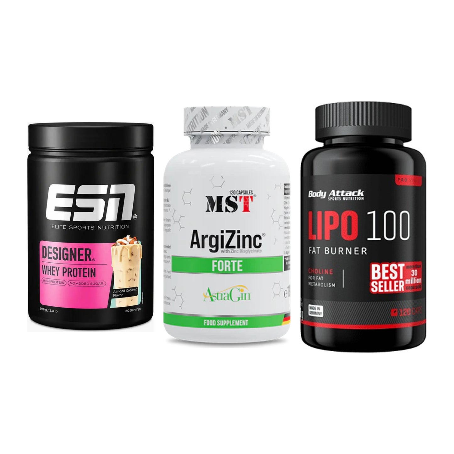 Definitionsphase-Set: ESN Designer + MST ArgiZinc + Body Attack – alle enthaltenen Artikel