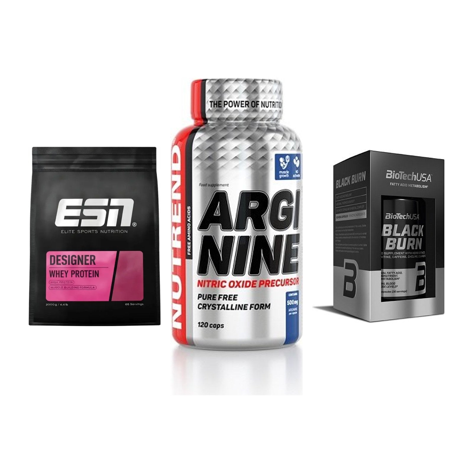 Definitionsphase-Set: ESN Designer + Nutrend Argini + BioTech Black – alle enthaltenen Artikel