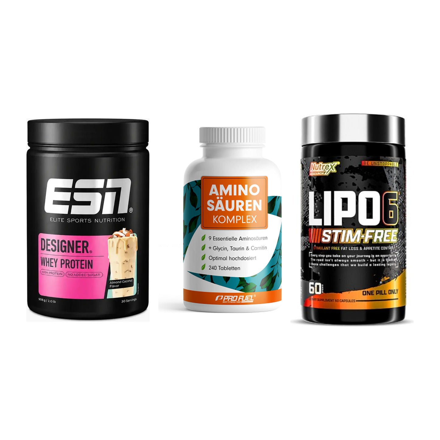 Definitionsphase-Set: ESN Designer + ProFuel Aminos + Nutrex Lipo 6 – alle enthaltenen Artikel