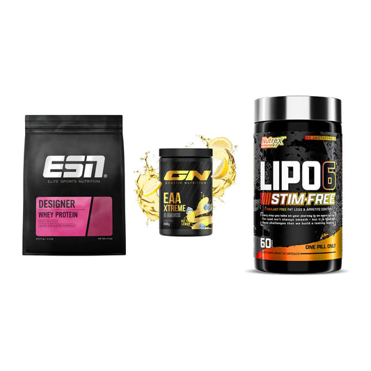 Definitionsphase-Set: ESN Designer + GN EAA Xtreme + Nutrex Lipo 6 – alle enthaltenen Artikel