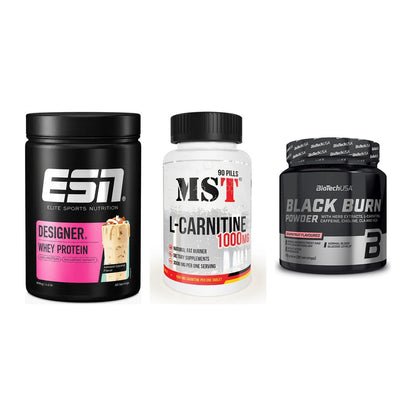 Definitionsphase-Set: ESN Designer + MST L-Carnitin + BioTech Black – alle enthaltenen Artikel