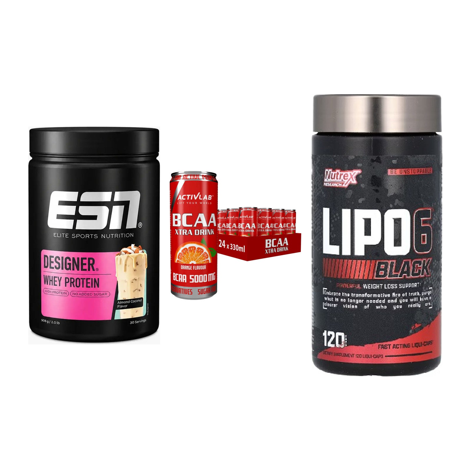 Definitionsphase-Set: ESN Designer + Activlab BCAA + Nutrex Lipo 6 – alle enthaltenen Artikel