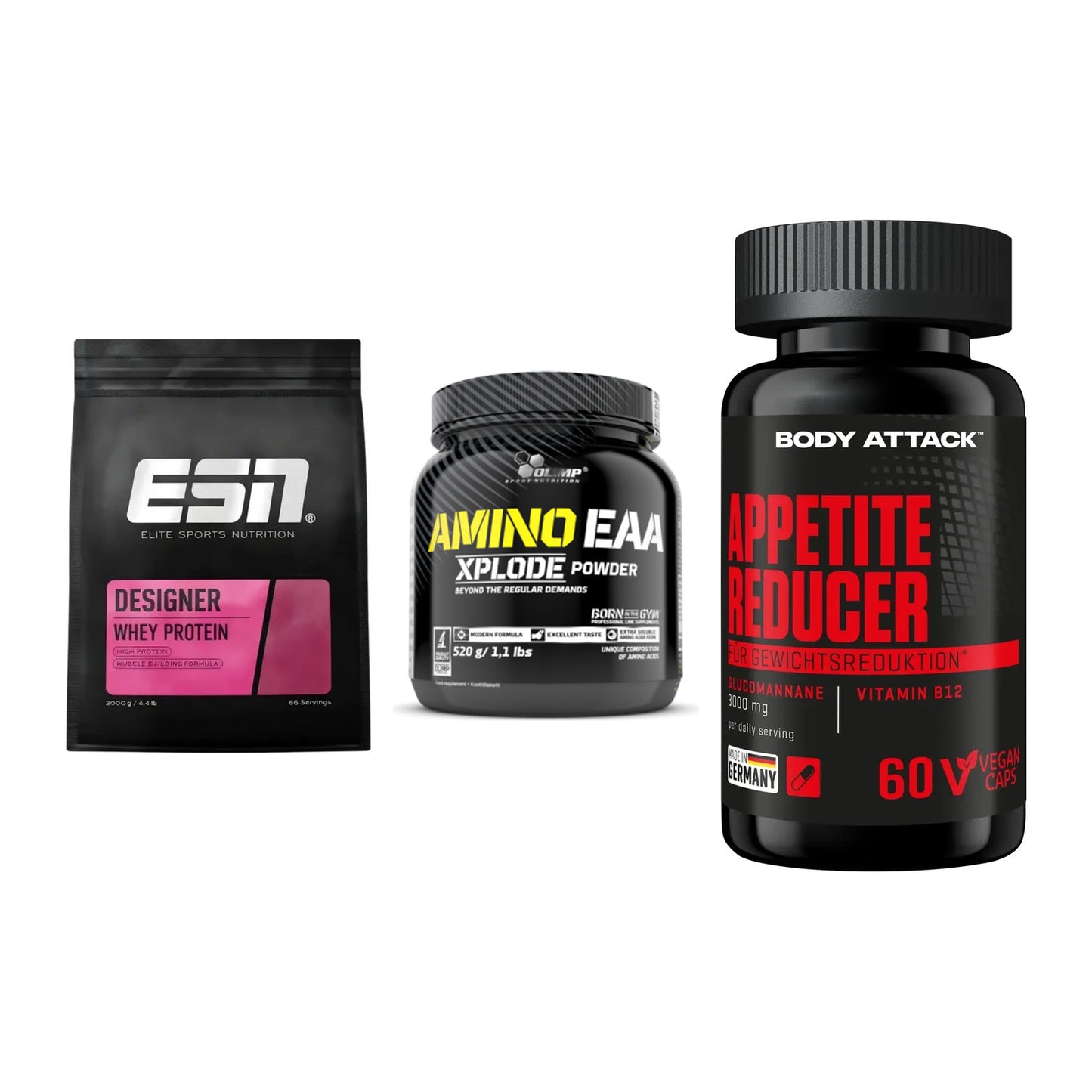 Definitionsphase-Set: ESN Designer + Olimp Amino + Body Attack – alle enthaltenen Artikel