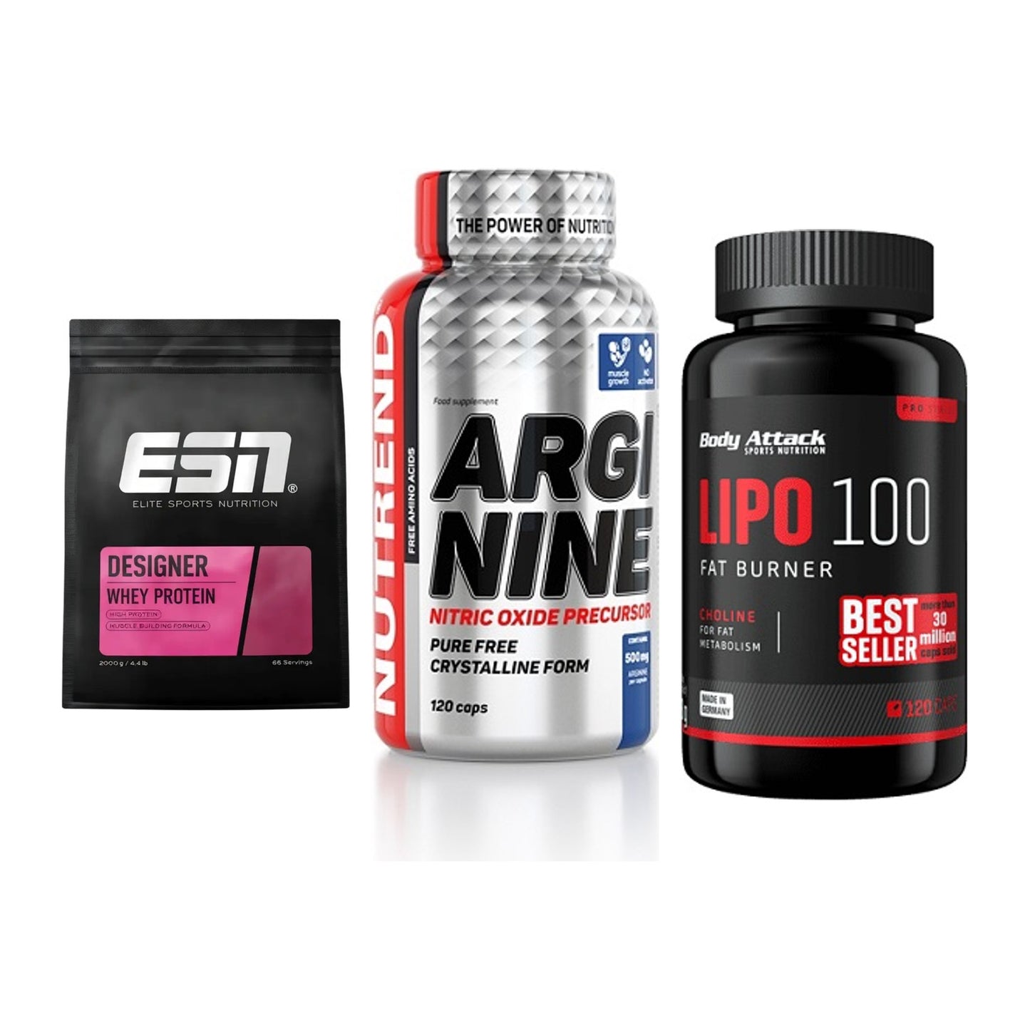 Definitionsphase-Set: ESN Designer + Nutrend Argini + Body Attack – alle enthaltenen Artikel