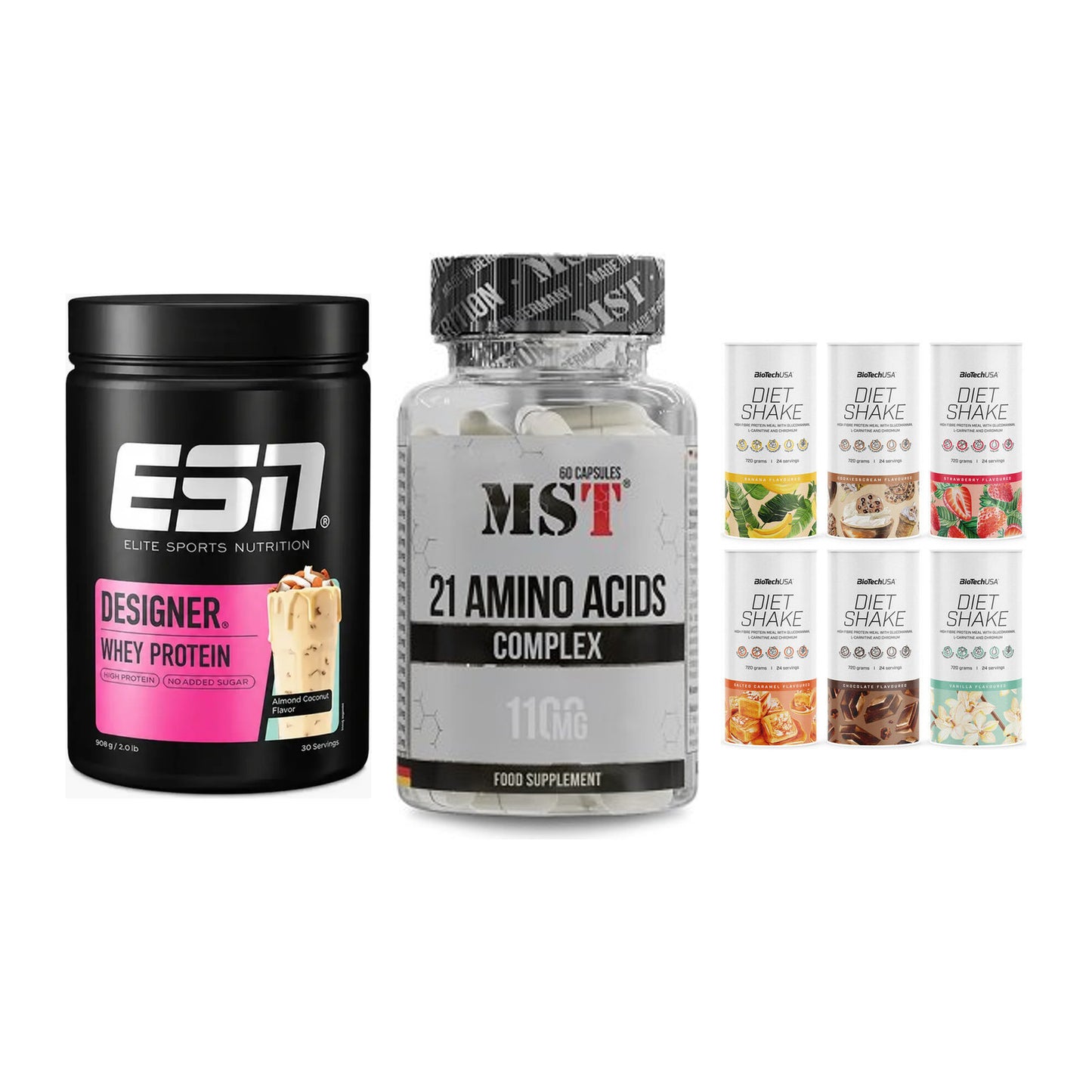 Definitionsphase-Set: ESN Designer + MST 21 Amino + BioTech Diet – alle enthaltenen Artikel