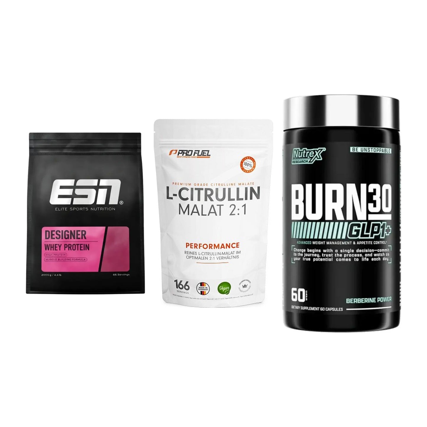 Definitionsphase-Set: ESN Designer + ProFuel L-Citr + Nutrex Burn 30 – alle enthaltenen Artikel