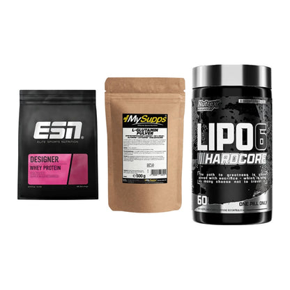 Definitionsphase-Set: ESN Designer + MySupps Glutam + Nutrex Lipo 6 – alle enthaltenen Artikel