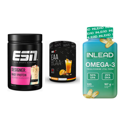 Definitionsphase-Set: ESN Designer + MST EAA & BCAA + INLEAD Omega-3 – alle enthaltenen Artikel