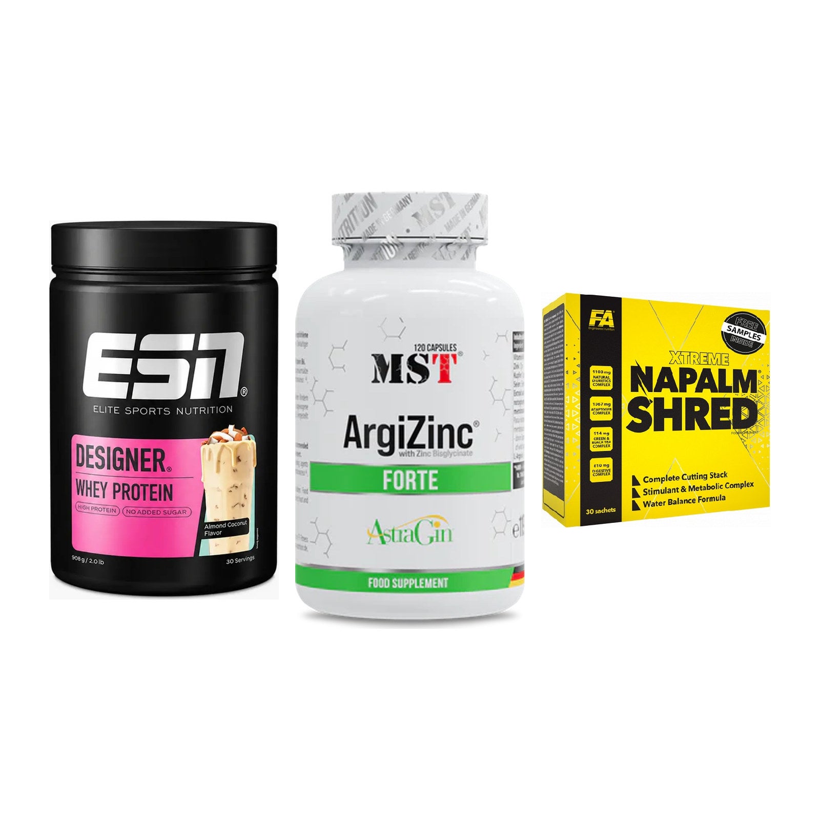 Definitionsphase-Set: ESN Designer + MST ArgiZinc + FA Nutrition – alle enthaltenen Artikel