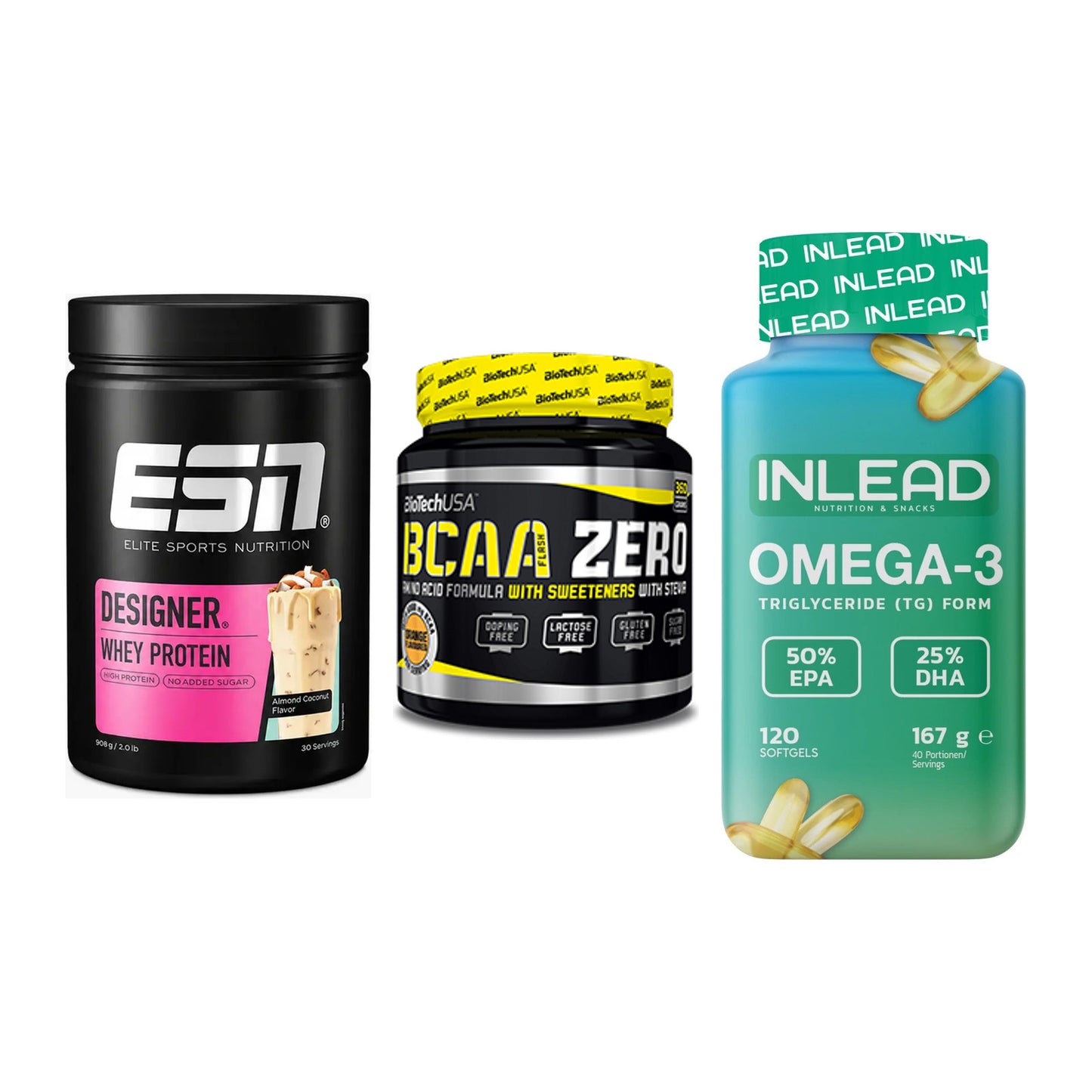 Definitionsphase-Set: ESN Designer + BioTech BCAA + INLEAD Omega-3 – alle enthaltenen Artikel