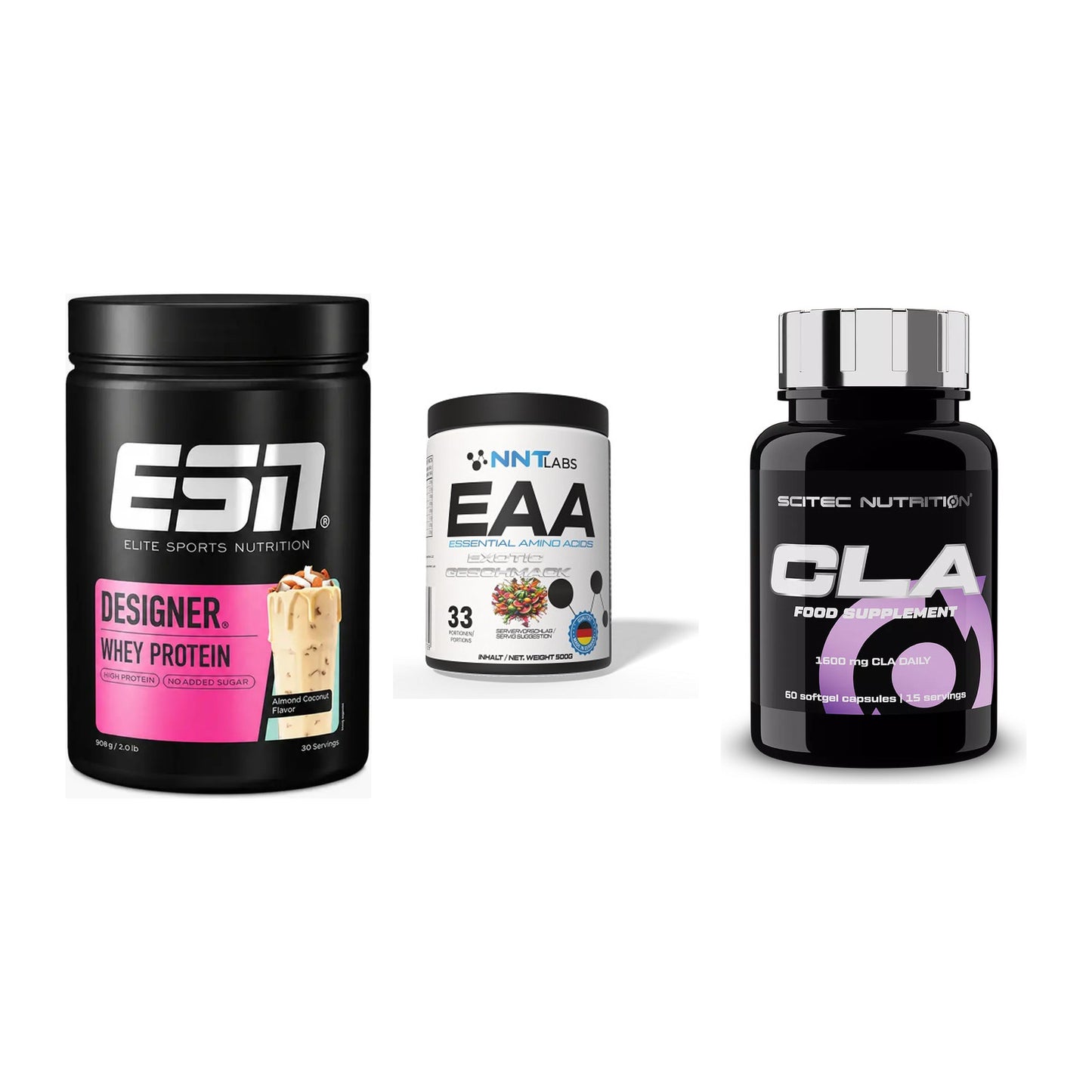 Definitionsphase-Set: ESN Designer Whey + NNT EAA + Scitec CLA – alle enthaltenen Artikel