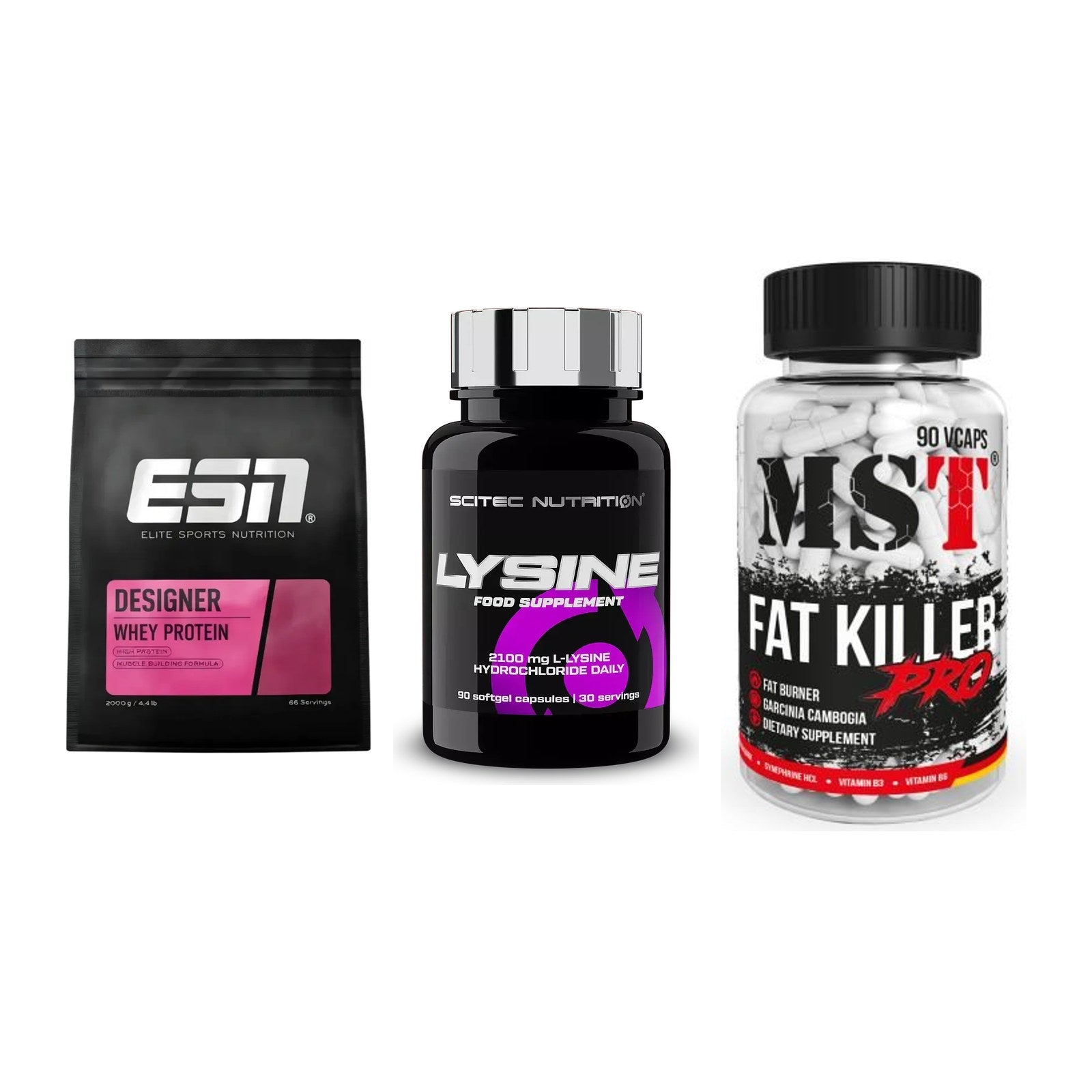 Definitionsphase-Set: ESN Designer + Scitec Lysine + MST Fat Killer – alle enthaltenen Artikel