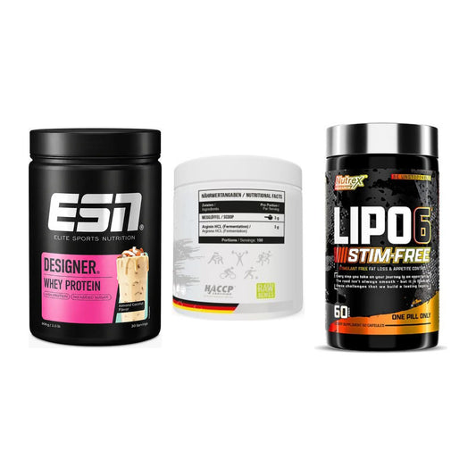 Definitionsphase-Set: ESN Designer + MST Arginine + Nutrex Lipo 6 – alle enthaltenen Artikel