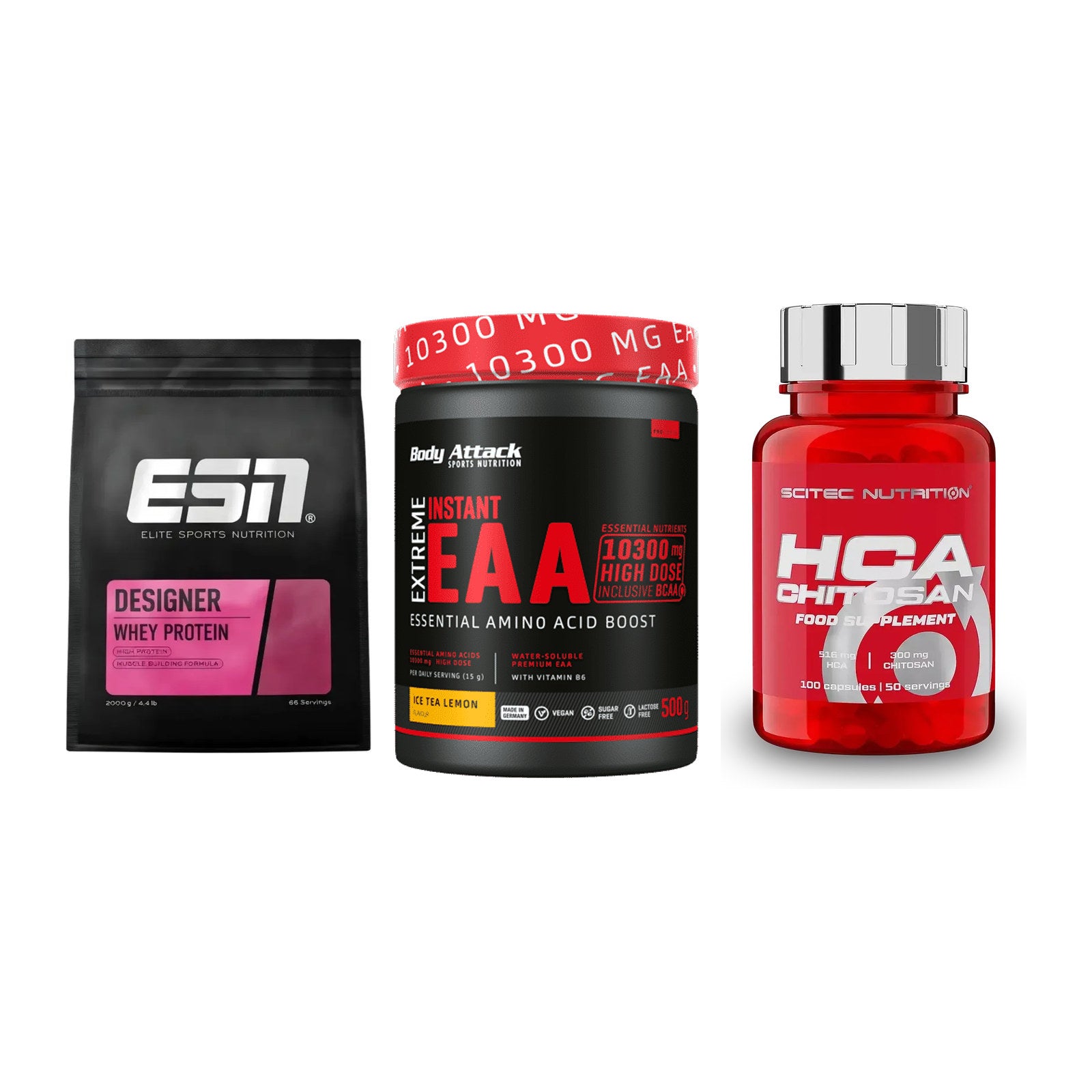 Definitionsphase-Set: ESN Designer + Body Attack + Scitec HCA-Chi – alle enthaltenen Artikel