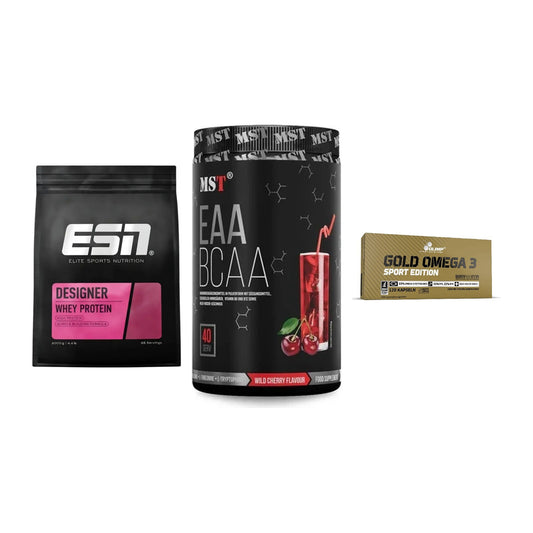 Definitionsphase-Set: ESN Designer + MST EAA & BCAA + Olimp Omega 3 – alle enthaltenen Artikel