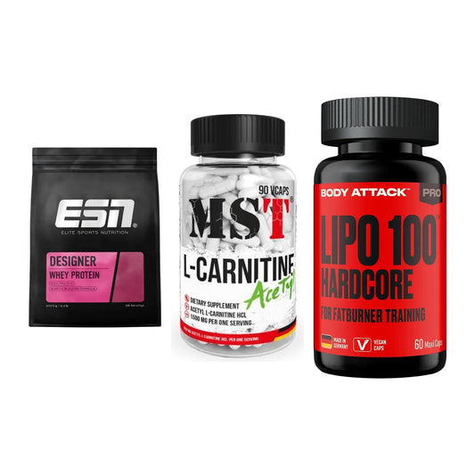Definitionsphase-Set: ESN Designer + MST L-Carnitin + Body Attack – alle enthaltenen Artikel