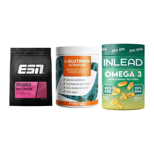 Definitionsphase-Set: ESN Designer + ProFuel Glutam + INLEAD Omega-3 – alle enthaltenen Artikel