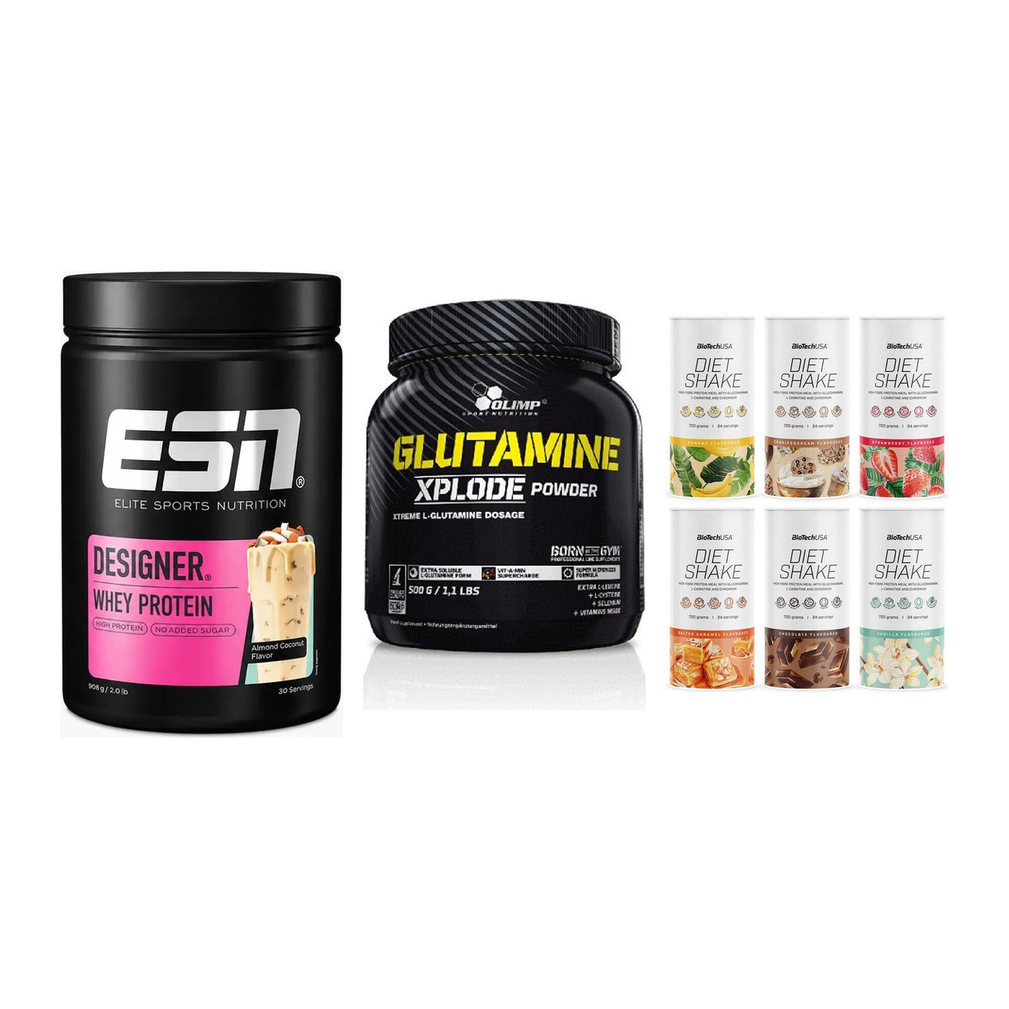 Definitionsphase-Set: ESN Designer + Olimp L-Glutam + BioTech Diet – alle enthaltenen Artikel