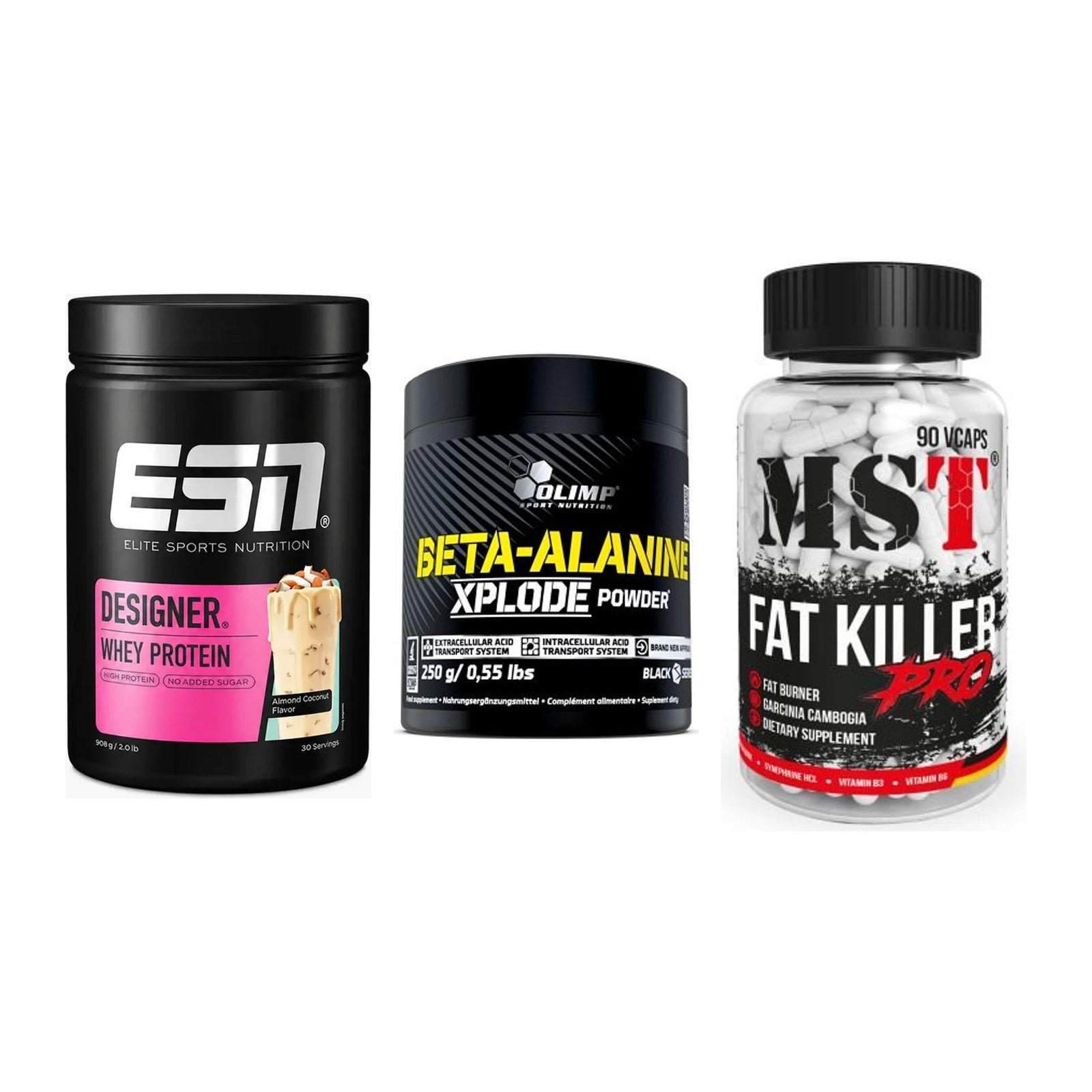 Definitionsphase-Set: ESN Designer + Olimp Beta-Ala + MST Fat Killer – alle enthaltenen Artikel