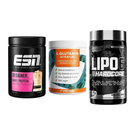 Definitionsphase-Set: ESN Designer + ProFuel Glutam + Nutrex Lipo 6 – alle enthaltenen Artikel