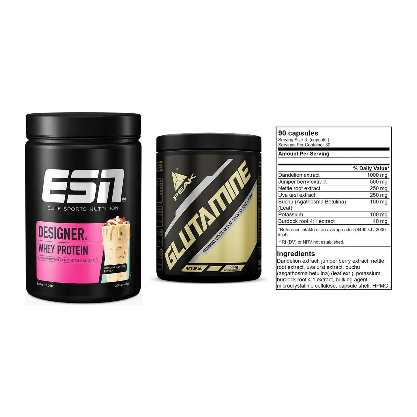 Definitionsphase-Set: ESN Designer + Peak Glutamin + GN Shred Cuts – alle enthaltenen Artikel