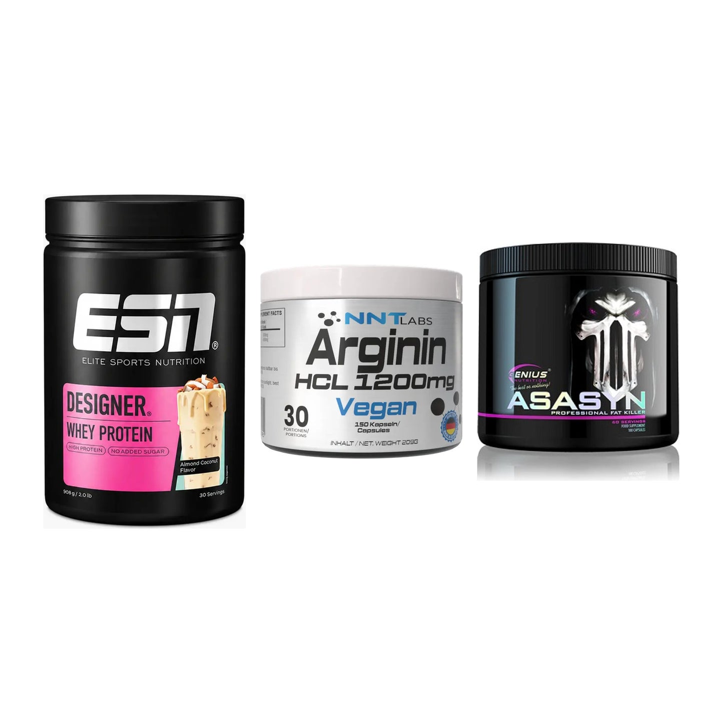 Definitionsphase-Set: ESN Designer + NNT Arginin + Genius Nutriti – alle enthaltenen Artikel