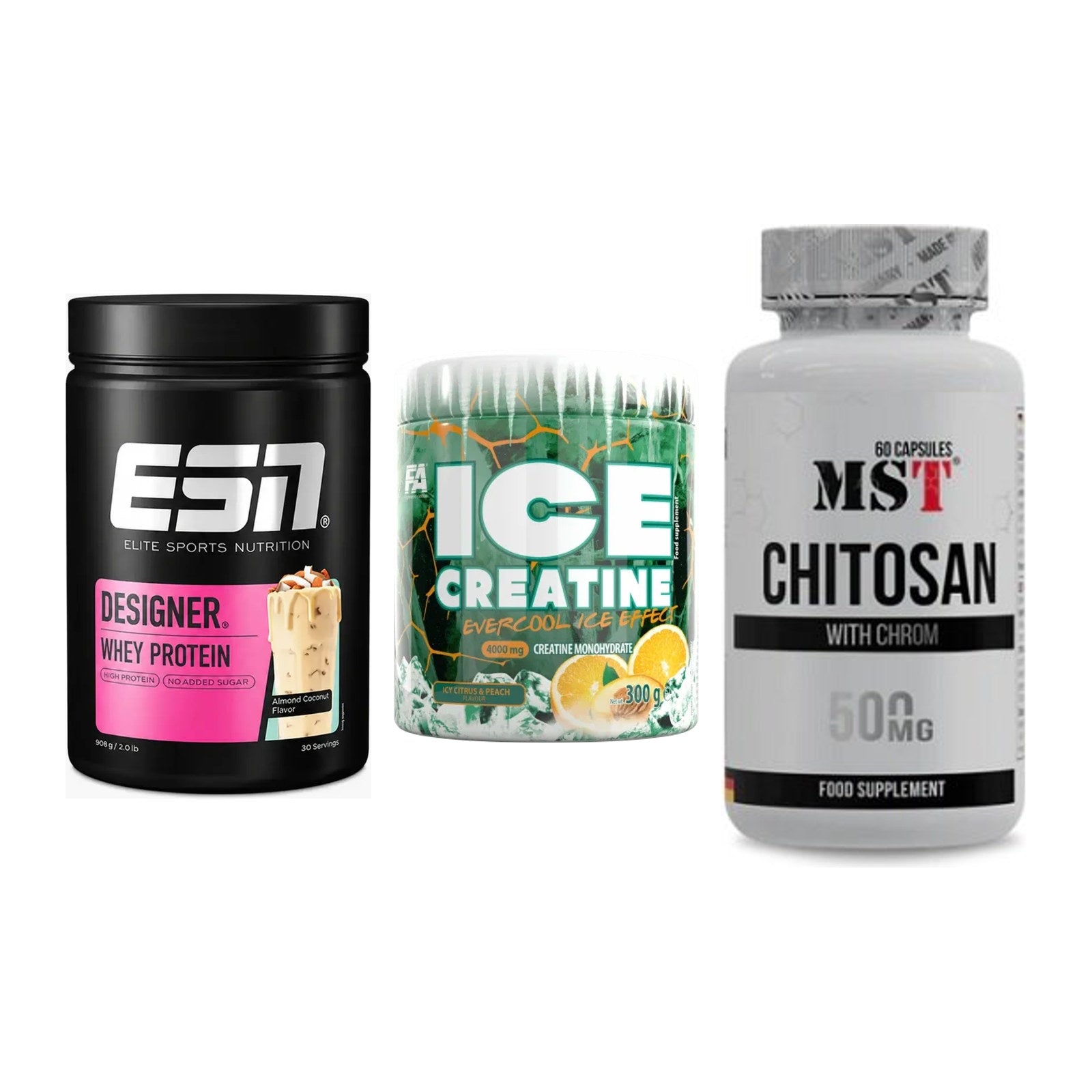 Definitionsphase-Set: ESN Designer + FA Nutrition + MST Chitosan – alle enthaltenen Artikel