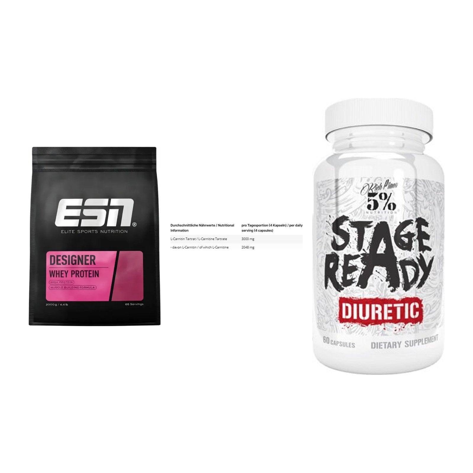 Definitionsphase-Set: ESN Designer + INLEAD L-Carni + 5% Nutrition – alle enthaltenen Artikel