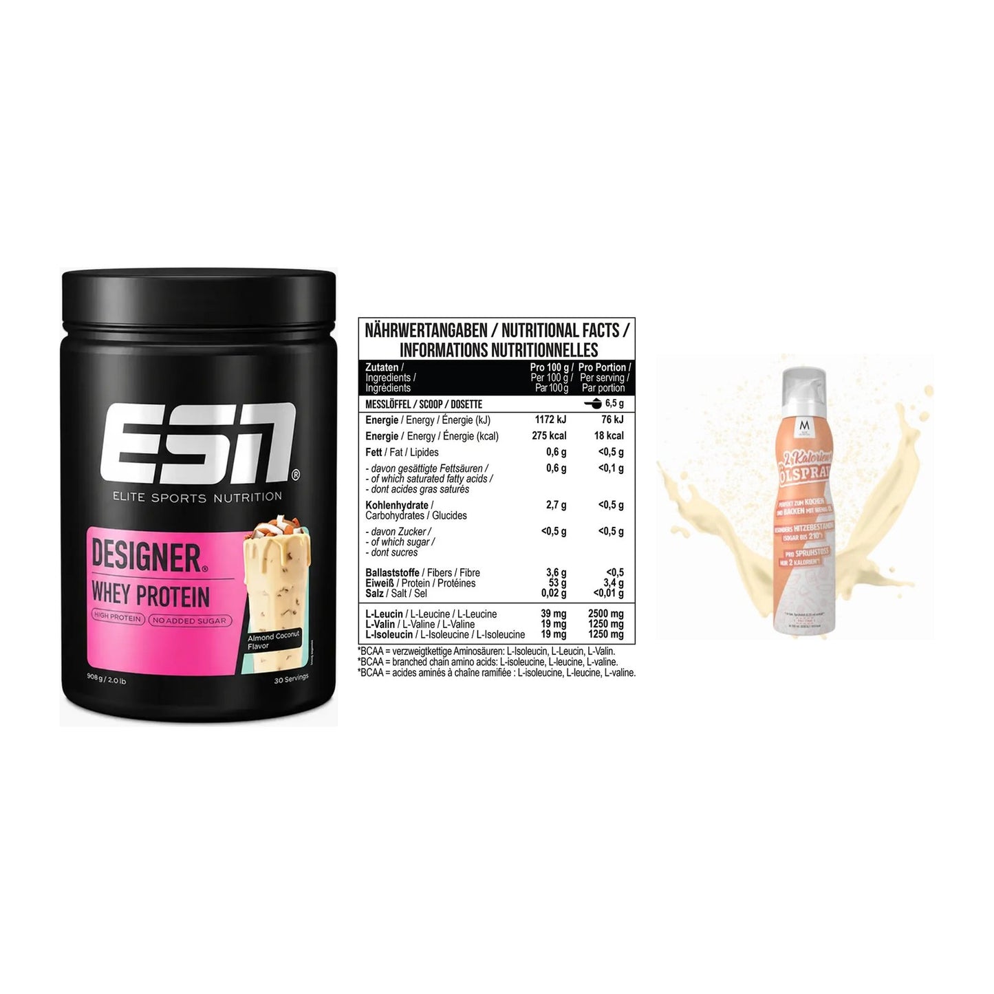 Definitionsphase-Set: ESN Designer + MST BCAA Zero + More Nutrition – alle enthaltenen Artikel