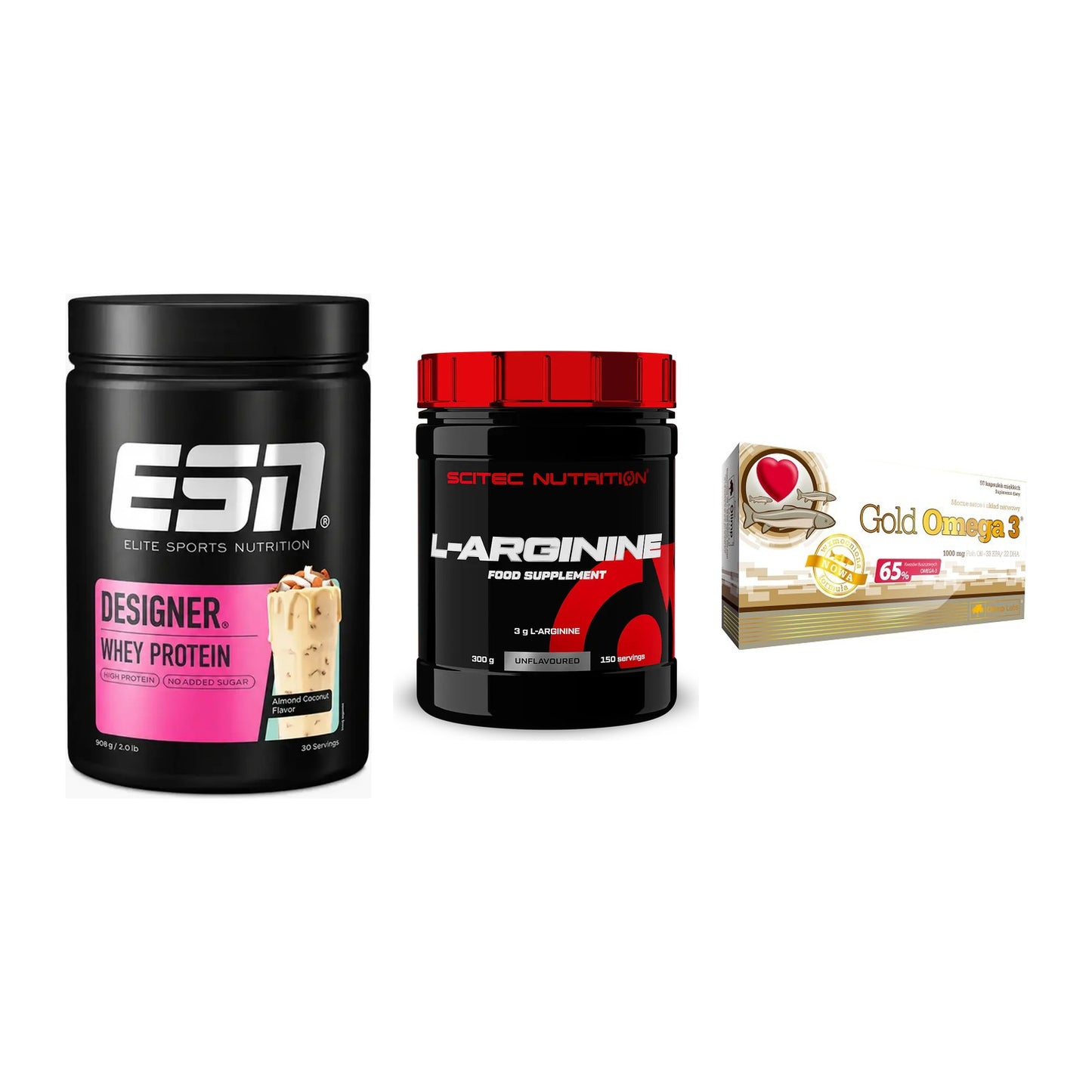 Definitionsphase-Set: ESN Designer + Scitec Arginin + Olimp Omega 3 – alle enthaltenen Artikel