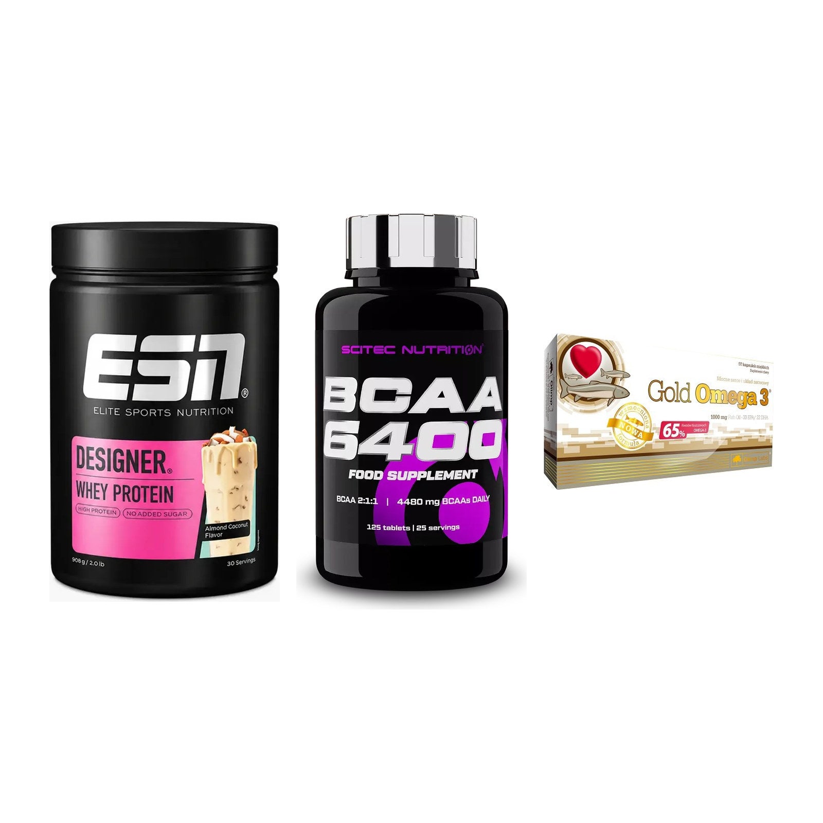 Definitionsphase-Set: ESN Designer + Scitec BCAA + Olimp Omega 3 – alle enthaltenen Artikel
