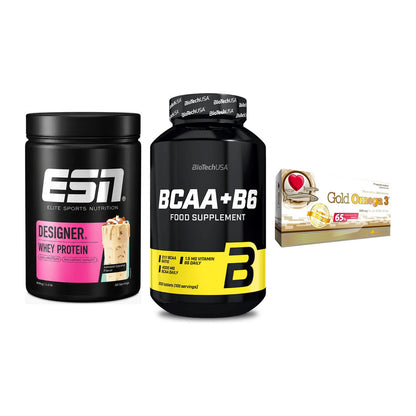 Definitionsphase-Set: ESN Designer + BioTech BCAA+B + Olimp Omega 3 – alle enthaltenen Artikel