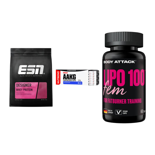 Definitionsphase-Set: ESN Designer + Nutrend AAKG + Body Attack – alle enthaltenen Artikel