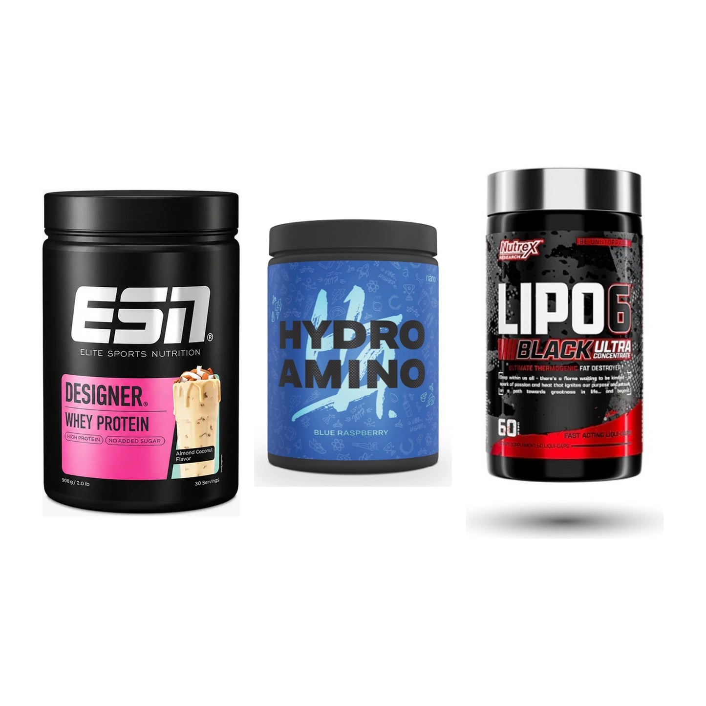 Definitionsphase-Set: ESN Designer + Nanosupps + Nutrex Lipo 6 – alle enthaltenen Artikel