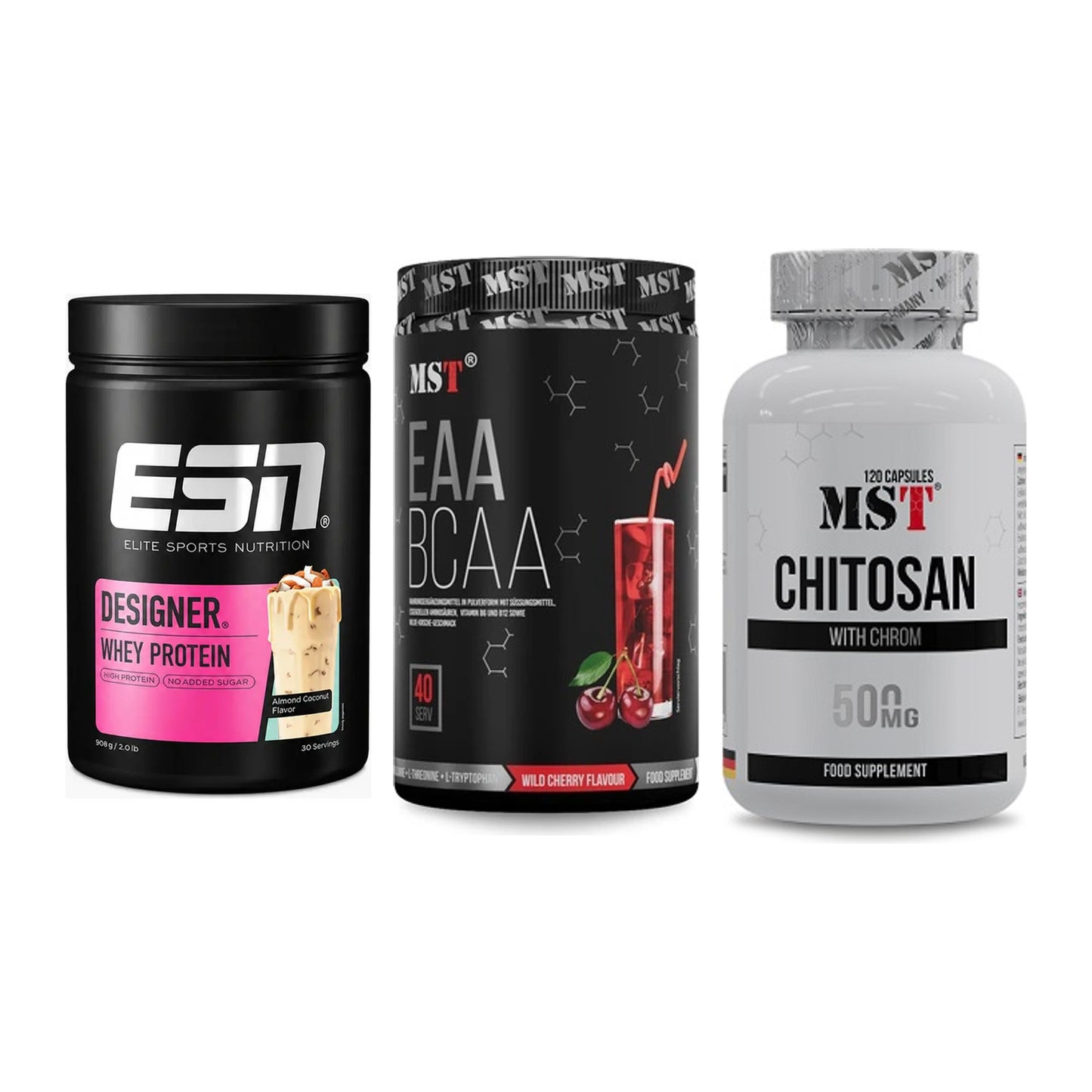 Definitionsphase-Set: ESN Designer + MST EAA & BCAA + MST Chitosan – alle enthaltenen Artikel