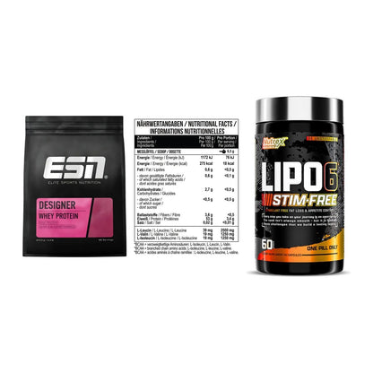 Definitionsphase-Set: ESN Designer + MST BCAA Zero + Nutrex Lipo 6 – alle enthaltenen Artikel