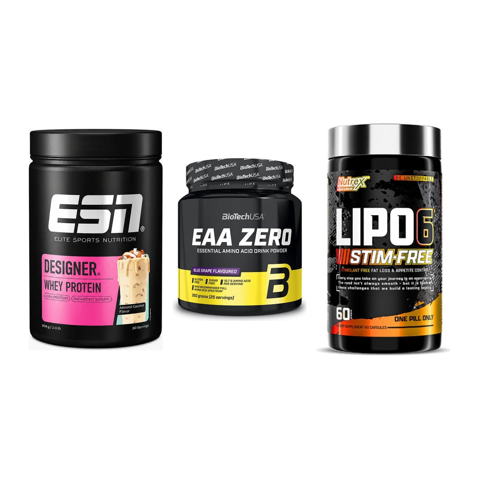 Definitionsphase-Set: ESN Designer + BioTech EAA + Nutrex Lipo 6 – alle enthaltenen Artikel