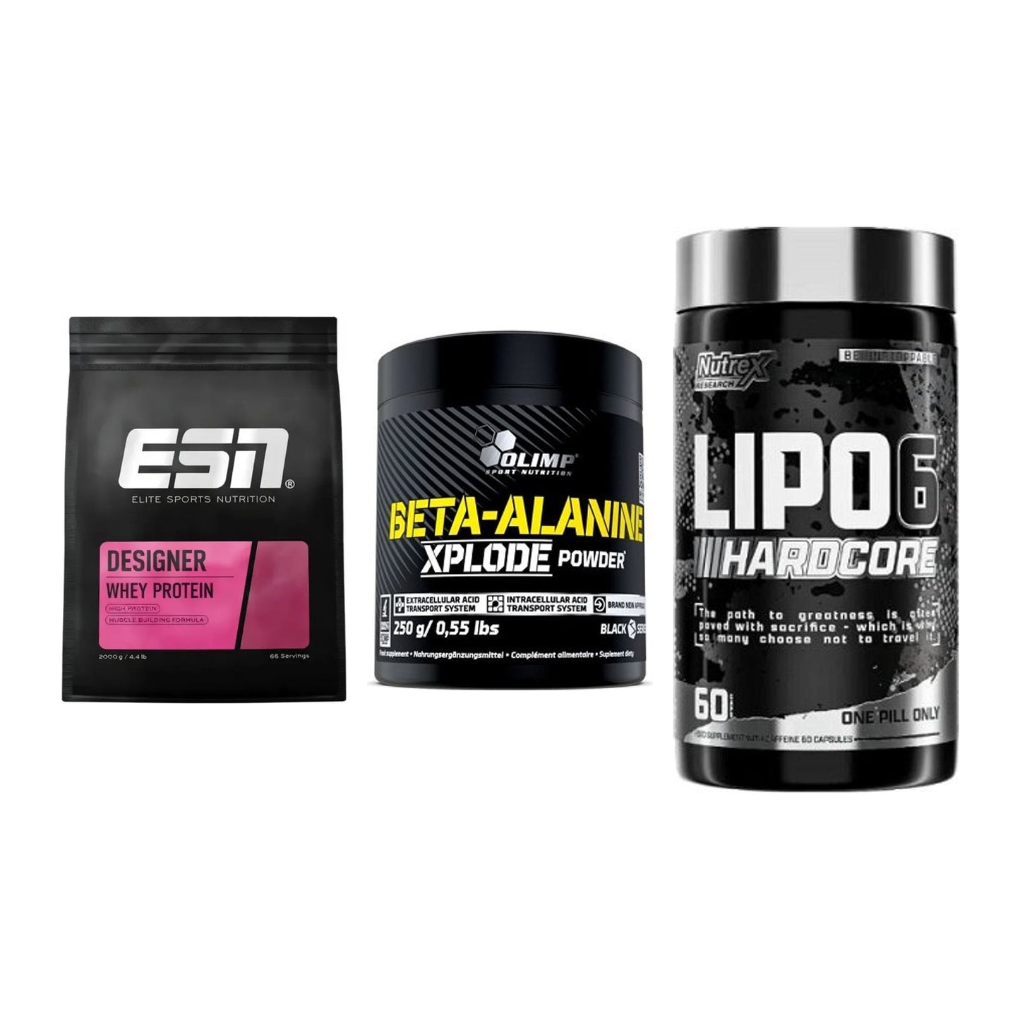 Definitionsphase-Set: ESN Designer + Olimp Beta-Ala + Nutrex Lipo 6 – alle enthaltenen Artikel