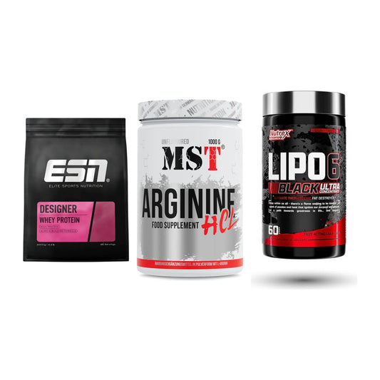 Definitionsphase-Set: ESN Designer + MST Arginine + Nutrex Lipo 6 – alle enthaltenen Artikel
