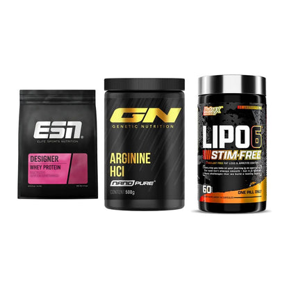 Definitionsphase-Set: ESN Designer + GN Arginine + Nutrex Lipo 6 – alle enthaltenen Artikel