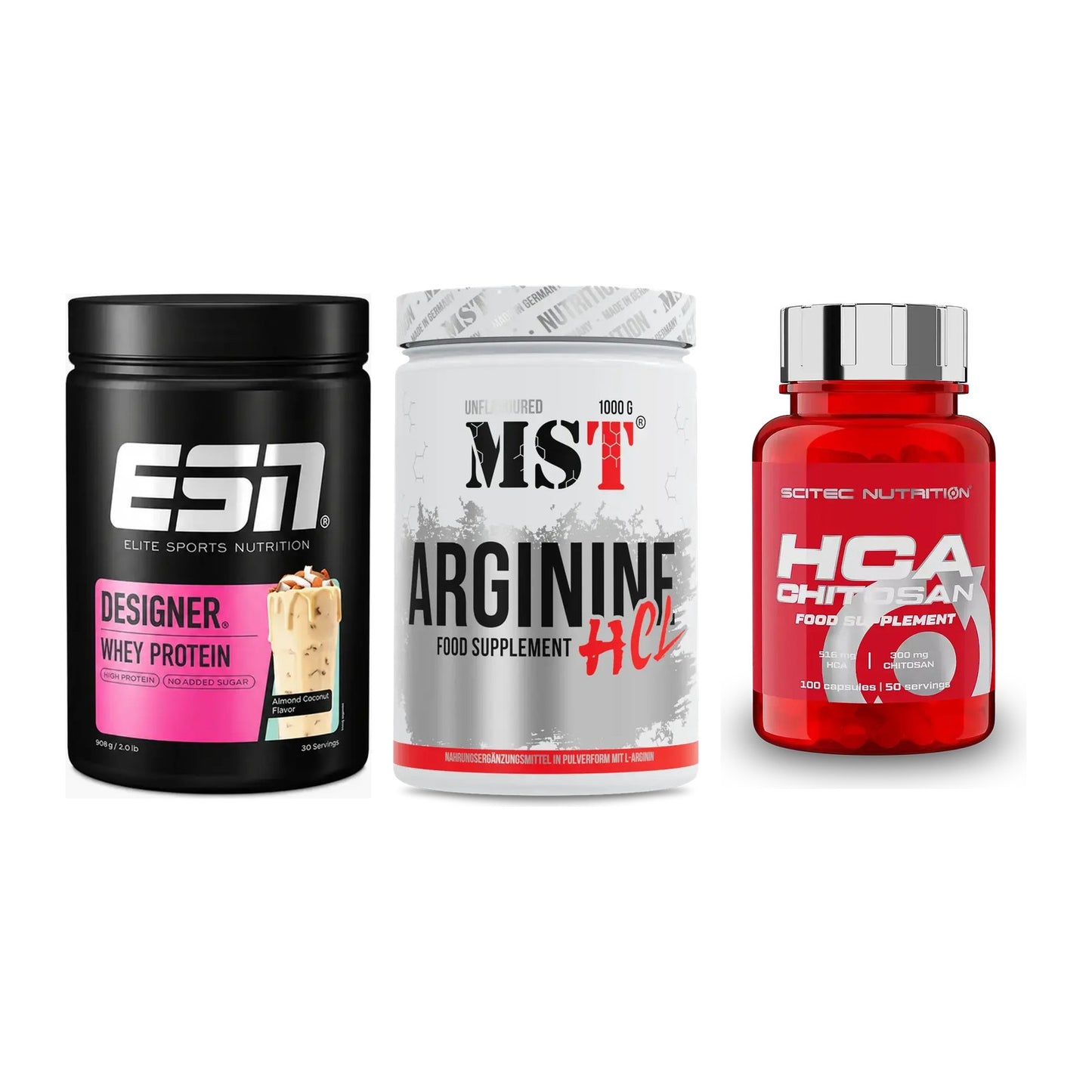 Definitionsphase-Set: ESN Designer + MST Arginine + Scitec HCA-Chi – alle enthaltenen Artikel