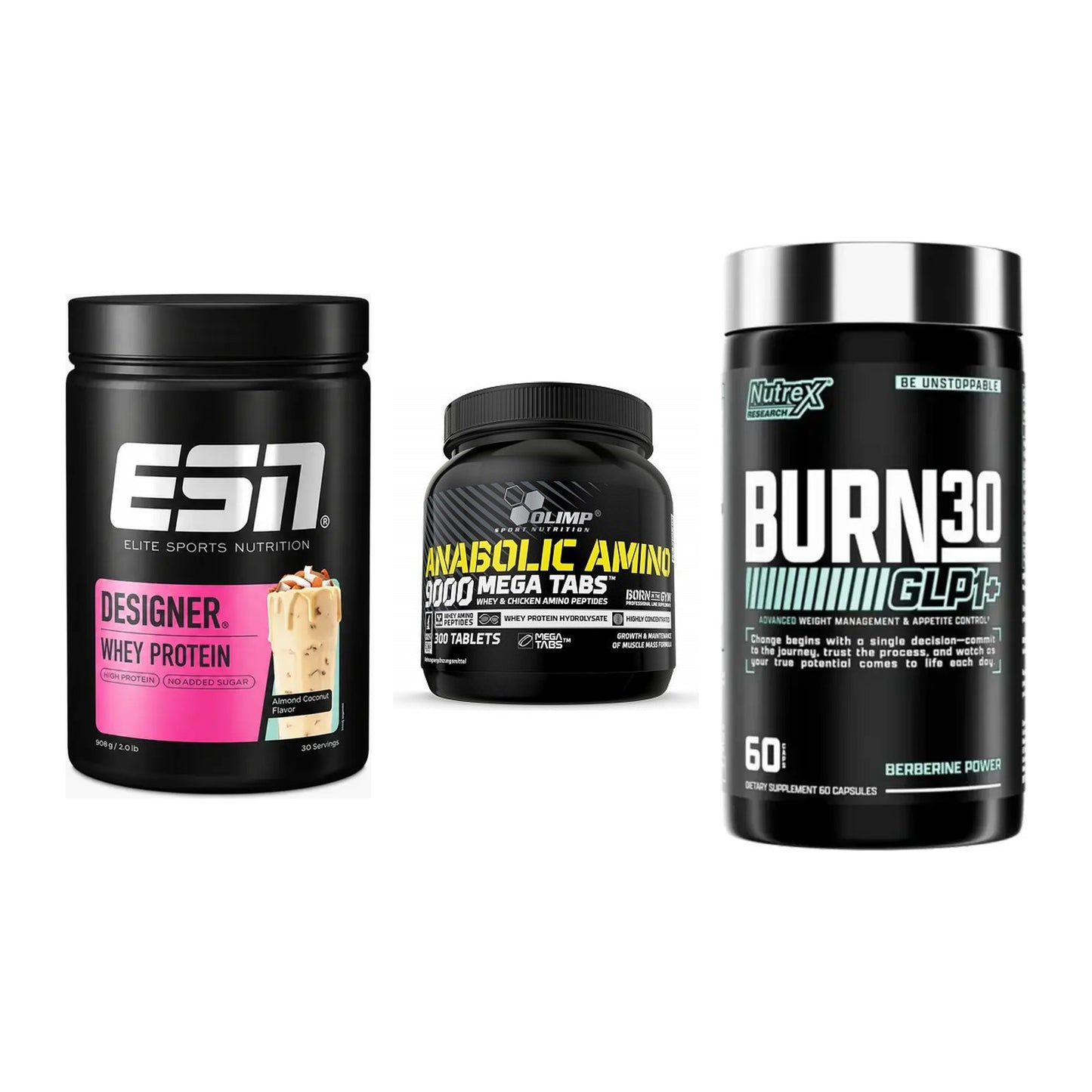 Definitionsphase-Set: ESN Designer + Olimp Anabolic + Nutrex Burn 30 – alle enthaltenen Artikel