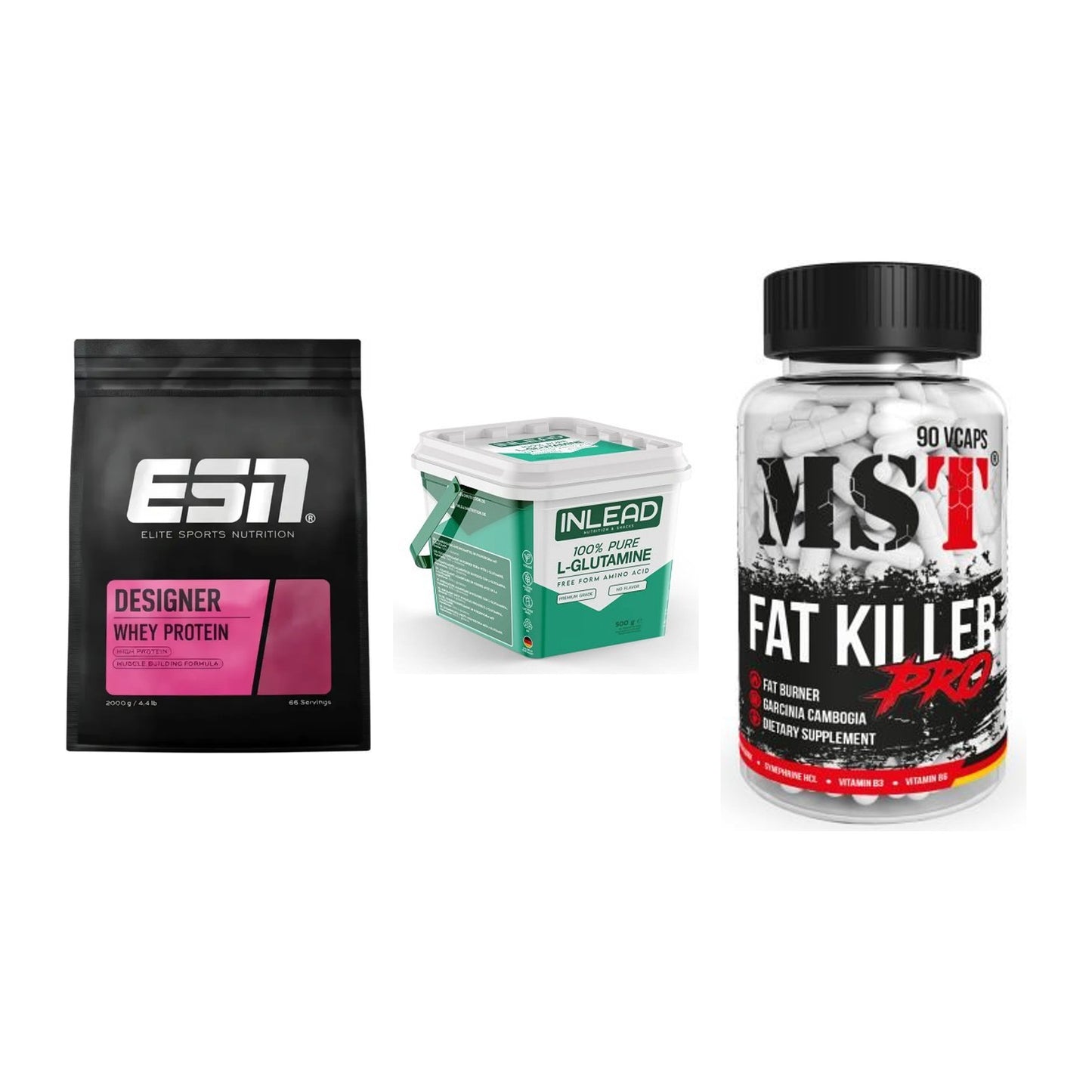 Definitionsphase-Set: ESN Designer + INLEAD L-Gluta + MST Fat Killer – alle enthaltenen Artikel