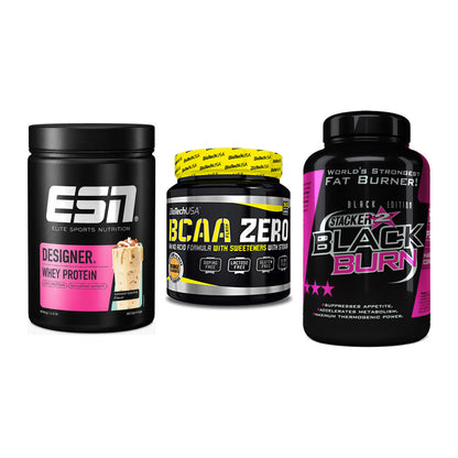 Definitionsphase-Set: ESN Designer + BioTech BCAA + Stacker2 Black – alle enthaltenen Artikel